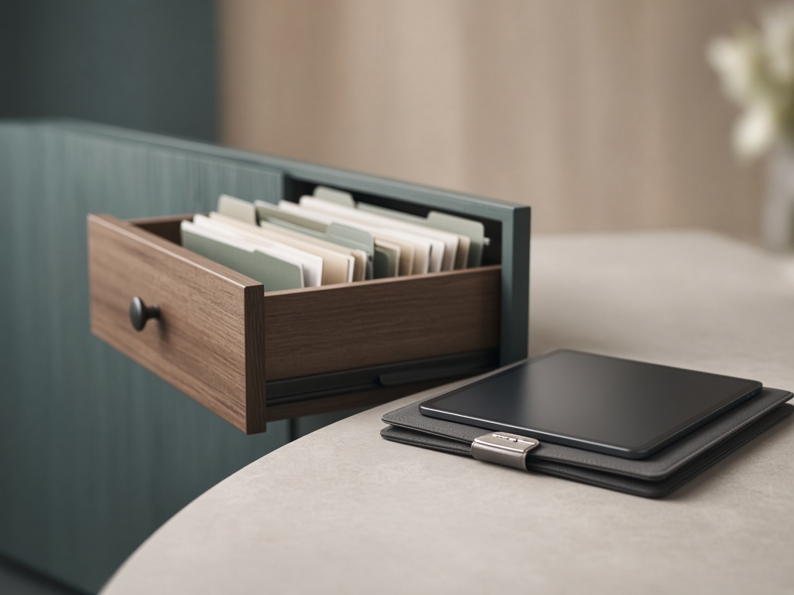 Private files and a secured tablet suggesting careful handling of practice data